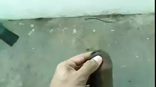 استمناء على الرصيف ينتهي بقذف متفجر بحضور فتاة مشاهدة