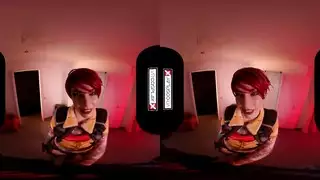 تجربة في آر إباحية: فتاة جميلة تختنق على قضيب عملاق في الواقع الافتراضي