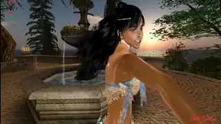 راقصة شرقية خيالية زرقاء تأخذ ثنائي بي بي سي بشراسة