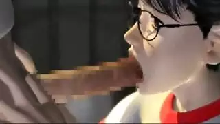 أنيمي إكس إكس إكس: فتاة صغيرة تختنق بقضيب مسيطر ضخم